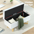 Artiss Storage Ottoman Blanket Box Criss Cross Linen White
