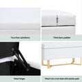 Artiss Storage Ottoman Blanket Box Criss Cross Linen White