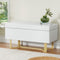 Artiss Storage Ottoman Blanket Box Criss Cross Linen White