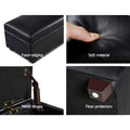 Artiss Storage Ottoman Blanket Box 80cm Black Leather