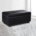 Artiss Storage Ottoman Blanket Box 80cm Black Leather