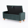 Artiss Storage Ottoman Bench Velvet Blanket Box Stool Footrest Ball Feet Green