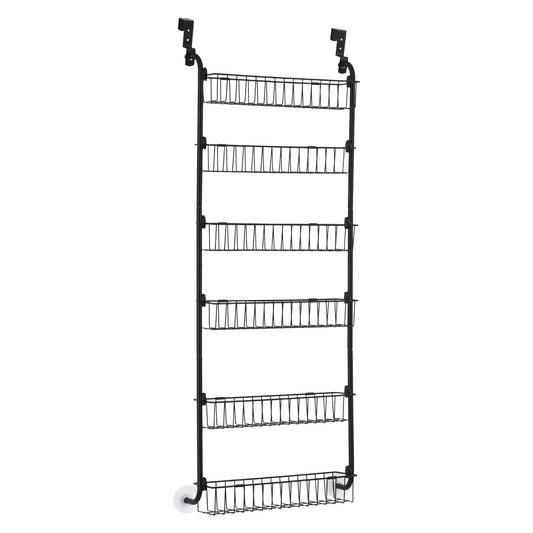 Artiss Over Door Storage Organiser 6-Tier Metal Hook Black