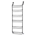 Artiss Over Door Storage Hanger Pantry 6-Tier Metal Hook Hanging Organiser Black