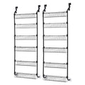 Artiss 2x Over Door Storage Pantry Organiser 6-Tier Metal Hanger Hook Black