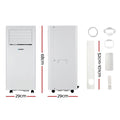 Devanti Portable Air Conditioner 7000BTU Mobile Fan Cooler Dehumidifier