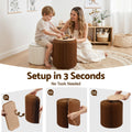 Artiss Accordion Folding Stool 2x Cushions Kraft 100KG