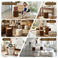 Artiss Accordion Folding Stool 2x Cushions Kraft 100KG