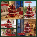 Jingle Jollys Paper Christmas Tree 47CM w/ Star Topper Xmas Decoration Tabletop Red DIY Ornament Set