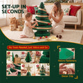Jingle Jollys Paper Christmas Tree 62CM w/ Star Topper LEDs Xmas Decorations Kit Home Office Green