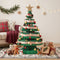 Jingle Jollys Paper Christmas Tree 87CM w/ Star Topper LEDs Xmas Decorations Kit Home Office Green