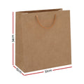 100pcs Brown Kraft Paper Bags Reusable Shopping Gift Bags Bulk Pack