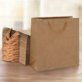 50pc Bulk Kraft Paper Bags Brown Shopping Gift Bags Reusable