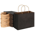 50pcs Black Paper Gift Bags Bulk Reusable Shopping Handles
