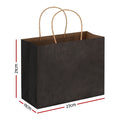 50pcs Black Paper Gift Bags Bulk Reusable Shopping Handles