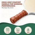 Everfit Pickleball Paddle Set Fibreglass Racquet Honeycomb Core With Bag Brown