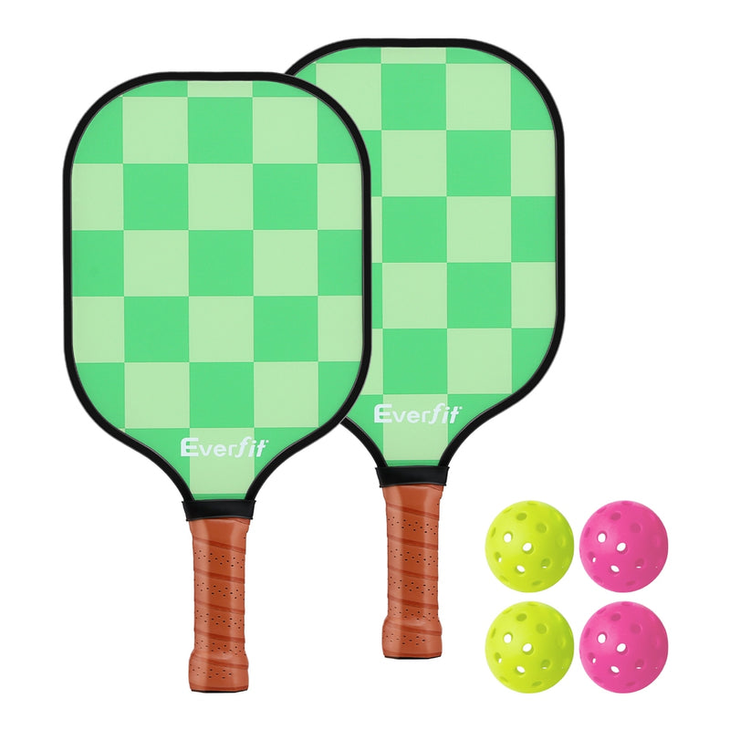 Everfit Pickleball Paddle Set 2PCS Fiberglass Rackets Balls Bag Kit