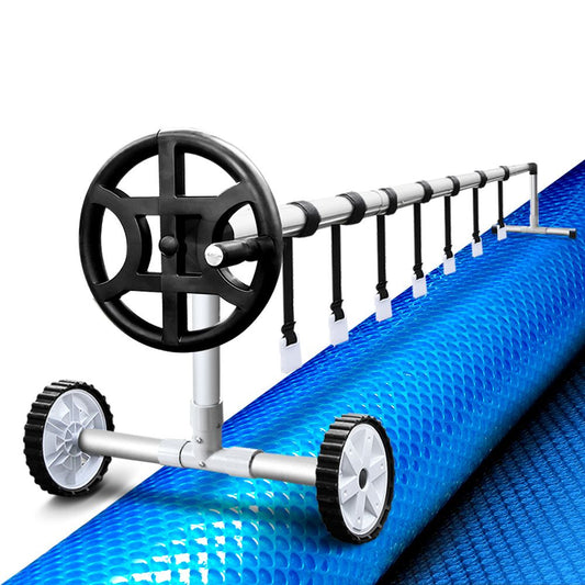 Aquabuddy Pool Cover 500 Micron 10x4m Blue Solar Blanket Roller