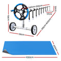 Aqua Buddy Solar Pool Cover 10.5x4.2m 600 Micron Blue Roller