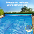 Aqua Buddy Pool Cover 600 Micron 7x4m w/ Roller 5.55m Swimming Pools Sliver Solar Blanket