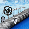 Aqua Buddy Pool Cover 600 Micron 7x4m w/ Roller 5.55m Swimming Pools Sliver Solar Blanket