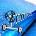 Aquabuddy Pool Cover 8x4.2m 400 Micron Solar Blanket Blue Roller