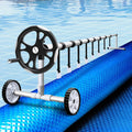 Aquabuddy Pool Cover 8x4.2m 400 Micron Blue Swimming Pool Solar Blanket 5.5m Roller