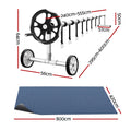 Aqua Buddy Pool Cover 600 Micron 8x4.2m w/ Roller 5.55m Swimming Pools Black Solar Blanket