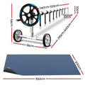 Aqua Buddy Pool Cover 500 Micron 9.5x5m w/ Blue Roller 5.55m Swimming Pools Black Solar Blanket