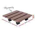 Gardeon 2PC Plant Carts HDPE Plant Caddy With Lockable Wheels Rolling Brown