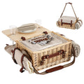 Alfresco 2 Person Insulated Picnic Basket Set with Foldable Wood Table Mat