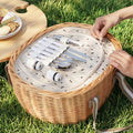 Alfresco 2 Person Insulated Picnic Basket Set with Foldable Wood Table