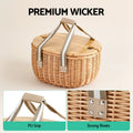 Alfresco 2 Person Insulated Picnic Basket Set with Foldable Wood Table
