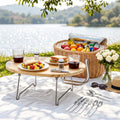 Alfresco 2 Person Insulated Picnic Basket Set with Foldable Wood Table