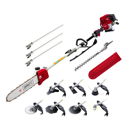 Giantz 4 Stroke Petrol Pole Chainsaw 12'' 9 in 1 Hedge Trimmer