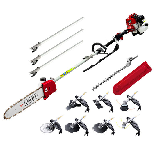 Giantz 12 Inch Pole Chainsaw 2 Stroke Petrol Tree Pruner 9 In 1