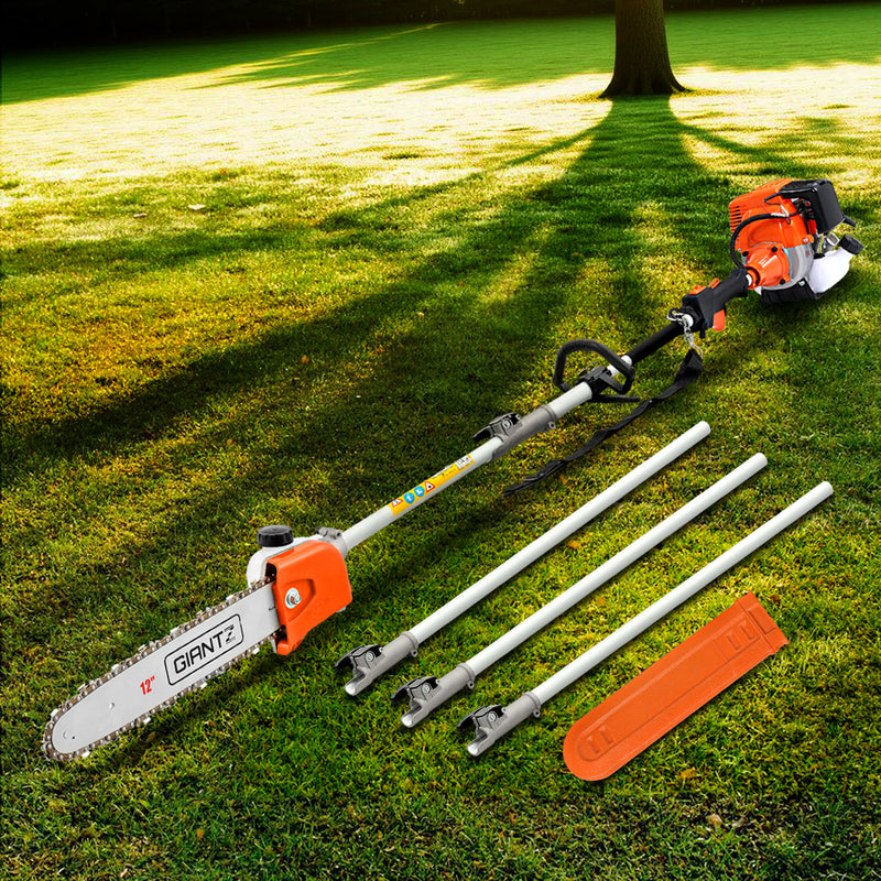 Giantz 4 Stroke Pole Chainsaw 12 Inch Bar Petrol Tree Pruner
