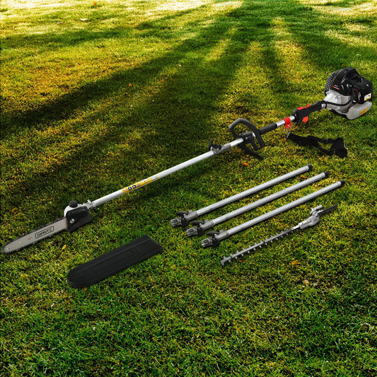 Giantz Petrol Pole Chainsaw Hedge Trimmer Pruner Brush Cutter Red