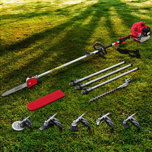 Giantz 62CC 7-in-1 Pole Chainsaw Hedge Trimmer 5.6m Red