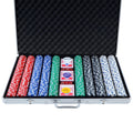 Poker Chips Set 1000pcs Casino Texas Hold'em Dice Cards Case