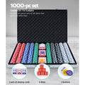 Poker Chips Set 1000pcs Casino Texas Hold'em Dice Cards Case