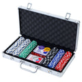 Poker Chips Set 300pcs Casino Texas Hold'em Game Dice Cards Case