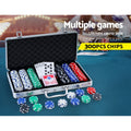 Poker Chips Set 300pcs Casino Texas Hold'em Game Dice Cards Case