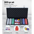 Poker Chips Set 300pcs Casino Texas Hold'em Game Dice Cards Case