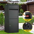 Gardeon Parcel Letterbox Drop Box Black Mailbox Package
