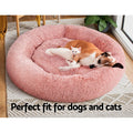 i.Pet Dog Cat Bed 110cm Extra Large Calming Plush Pink