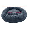 i.Pet Dog Cat Bed 90cm Large Calming Plush Dark Grey