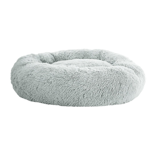 i.Pet Dog Cat Bed 90cm Large Calming Plush Light Grey