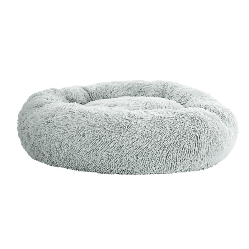 i.Pet Dog Cat Bed 90cm Large Calming Plush Light Grey