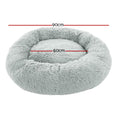 i.Pet Dog Cat Bed 90cm Large Calming Plush Light Grey